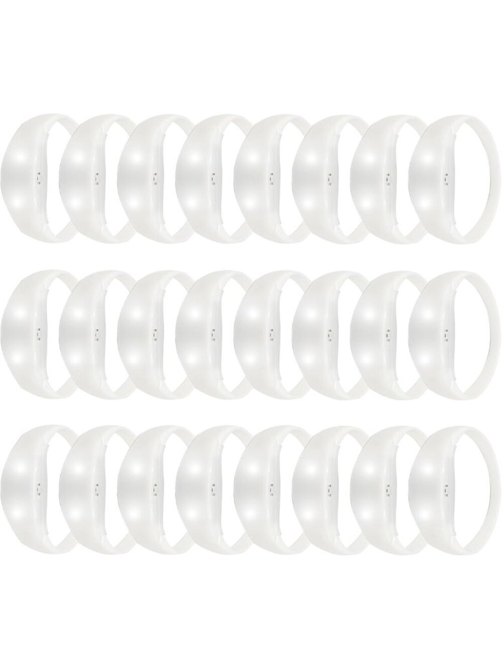 24 Pcs Sound Activated LED Glow Bracelets - Light Up Neon Accessories for
